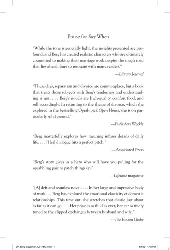 Say When A Novel