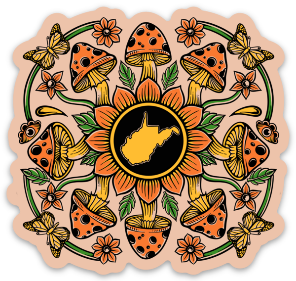 Mushroom Mandala - Sticker