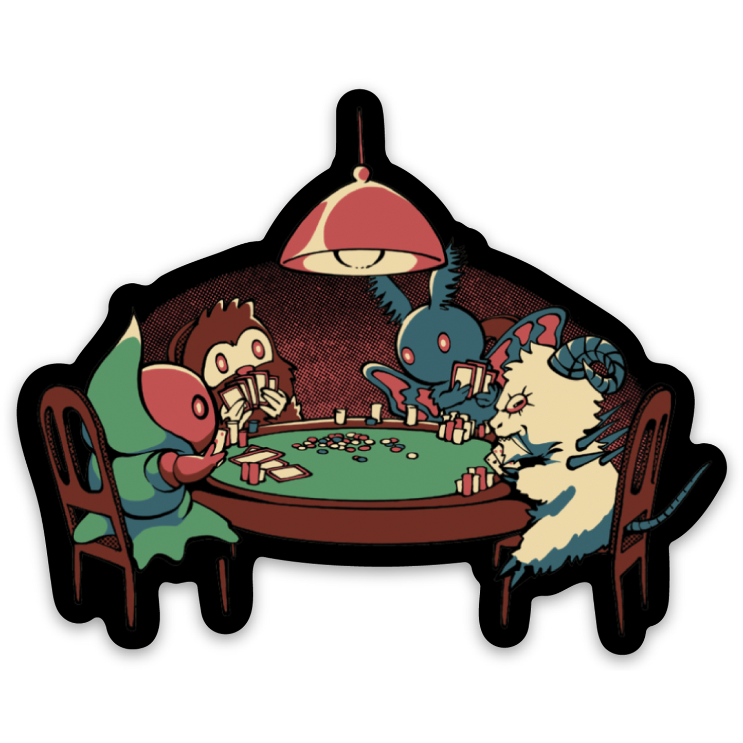 Cryptids Playing Poker