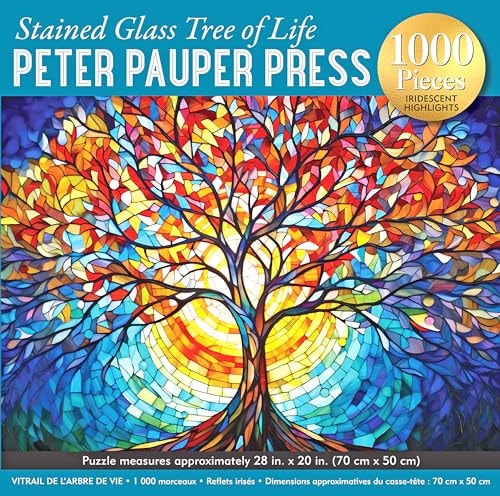 Stained Glass Tree of Life 1000-Piece Jigsaw Puzzle (printed on reflective foil for a realistic effect!) (Jigsaw Puzzles)