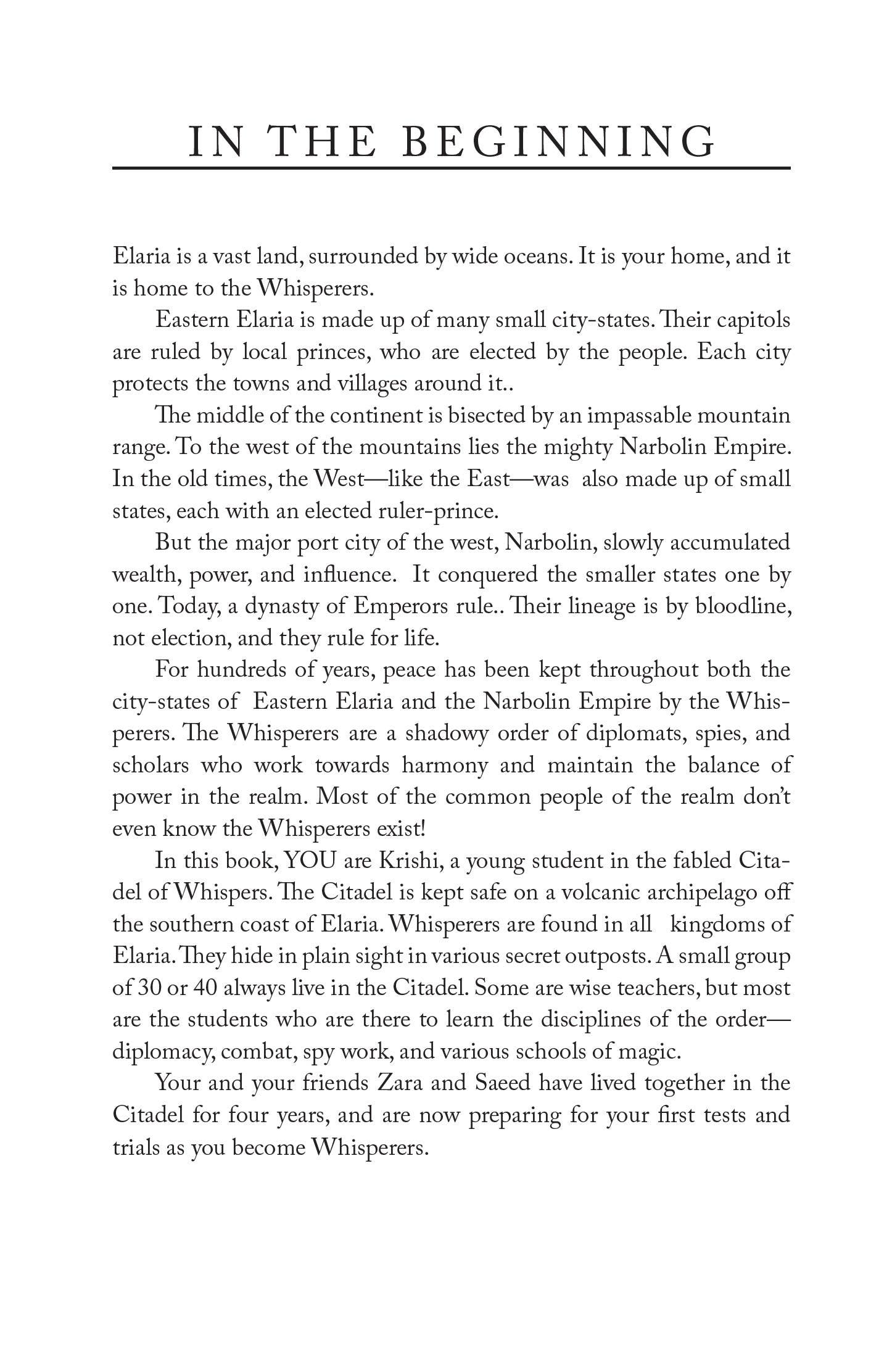 The Citadel of Whispers, Children's Book