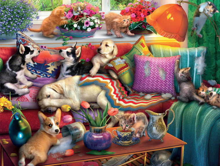 Buffalo Games 750-Piece Jigsaw Puzzle Dog Days 24x18 Inches