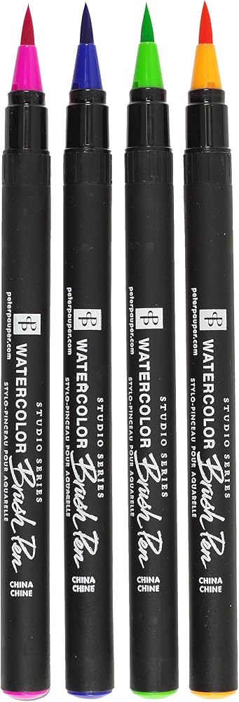 Studio Series Watercolor Brush Marker Pens (Set of 24 pens, plus bonus water brush), Great for Hand Lettering, Calligraphy, Manga, Comics, Adult Coloring Books, Journals, and all DIY Drawing Art